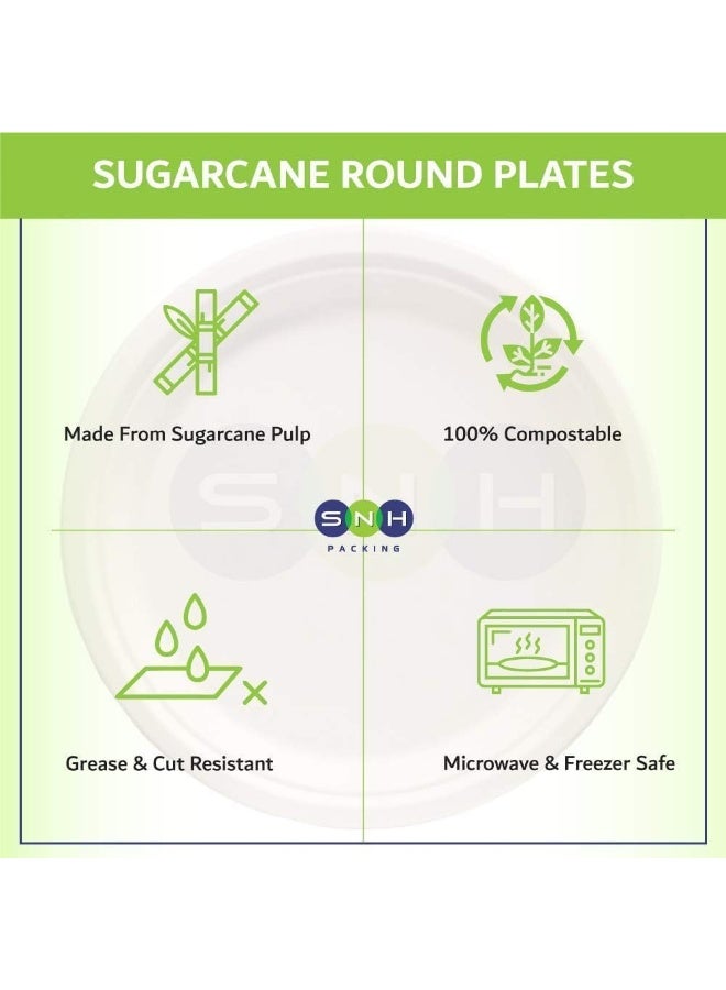 SNH Packing طبق بيولوجي قابل للتحلل من باجاس SNH Packing صديق للبيئة 10 بوصة للاستخدام مرة واحدة - Image 5
